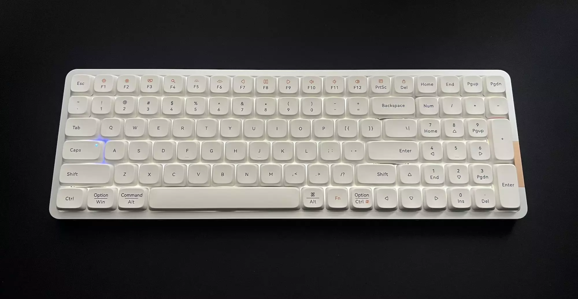 Clavier Lofree Flow 100 blanc en aluminium, format 96 %