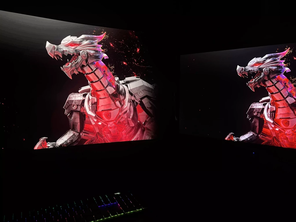 Test MSI MPG 321CURX QD OLED - TechPi.fr - comparaison noirs msi