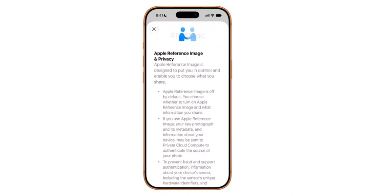 Une photo sur iPhone accompagnée d’un badge Apple Reference Image