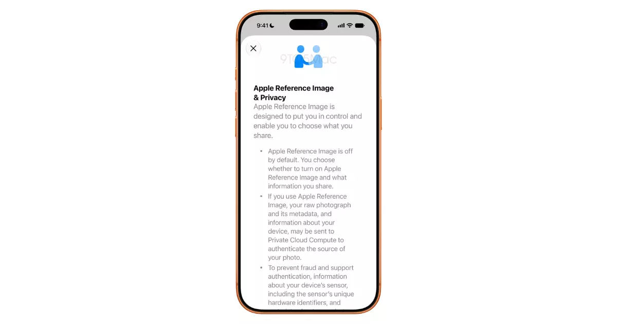 Une photo sur iPhone accompagnée d’un badge Apple Reference Image