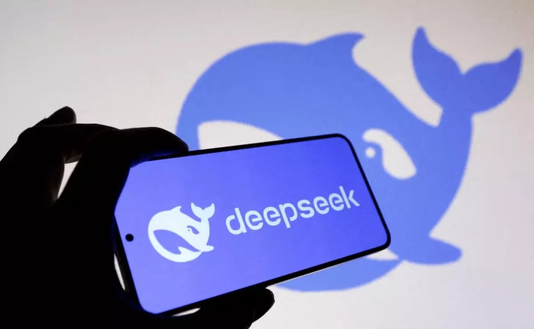 Logo DeepSeek avec graphique représentant une hausse de prix