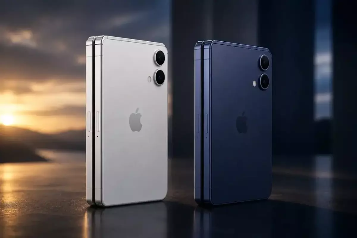 Concept d'iPhone pliable illustrant l'identifiant V68 repéré dans iOS 27 bêta 5