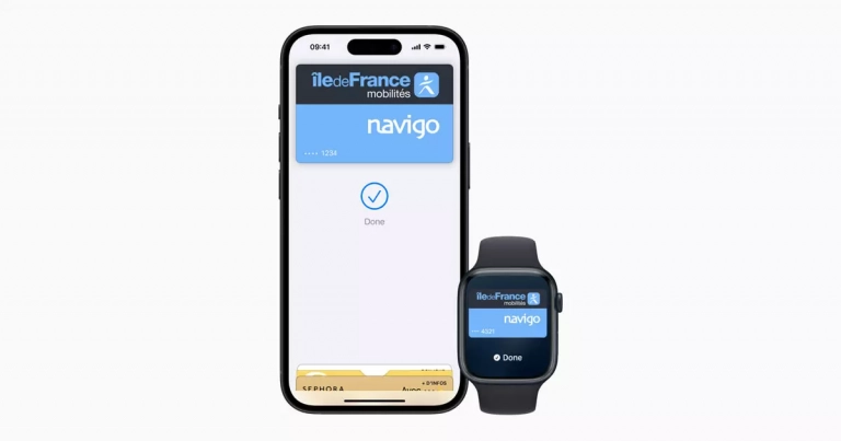 Passe Navigo Annuel affiché dans Apple Cartes sur un iPhone