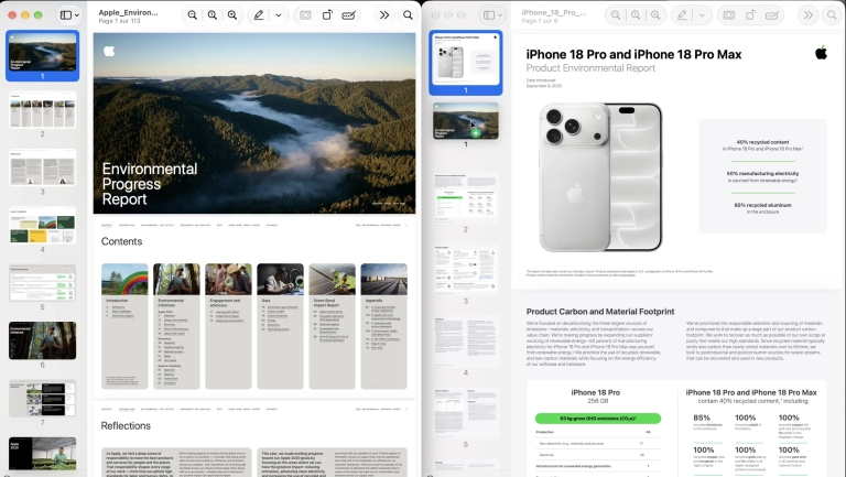 Une page d’un PDF peut être glissée directement dans un autre document pour les fusionner.