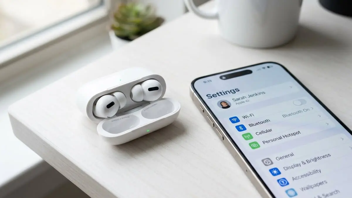 AirPods connectés à un iPhone sous iOS 27 avec les nouveaux réglages audio