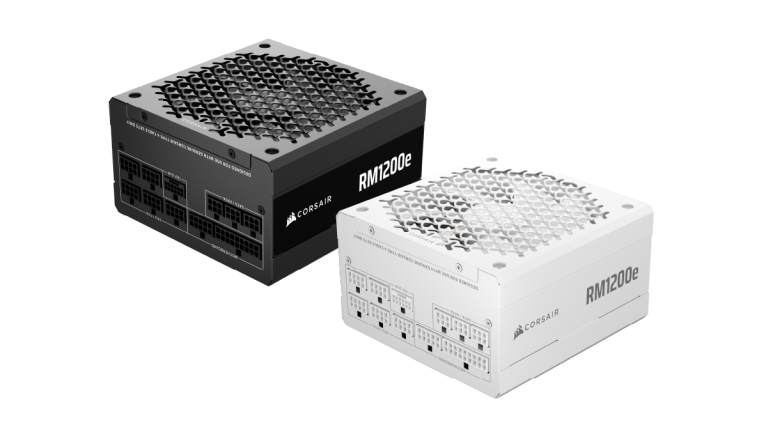 Corsair RM1200e 1200 W en noir et blanc, alimentation ATX 3.1 avec PinProtect pour carte graphique