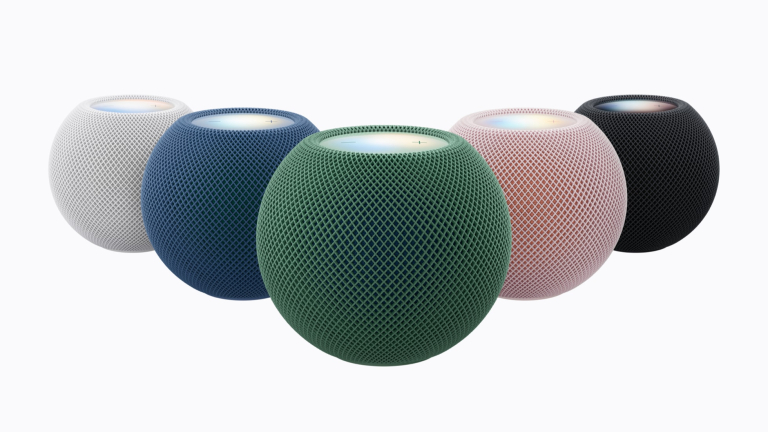 Le HomePod mini 2 en blanc, bleu, vert, rose et minuit