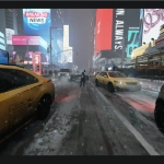 Call of Duty Modern Warfare 4 : avenue de New York enneigée avec taxis jaunes