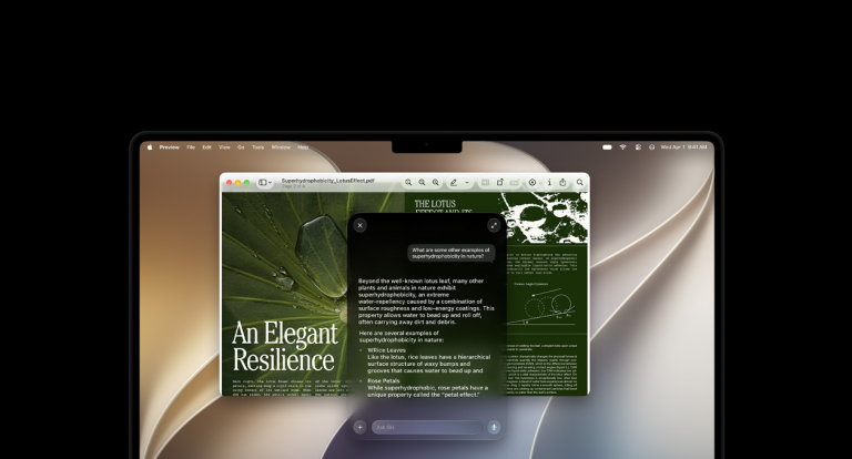 MacBook Pro avec macOS 27 Golden Gate et une interface de Siri AI
